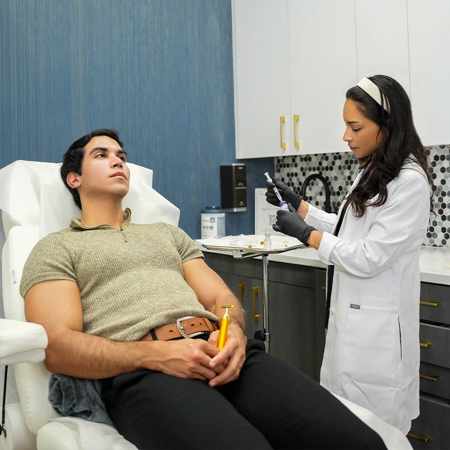 Serotonin team member preparing Restylane dermal fillers in Cherry Hill, NJ