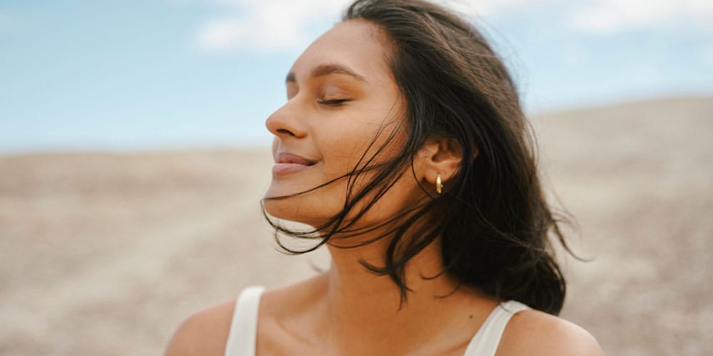 woman after getting a hydrafacial