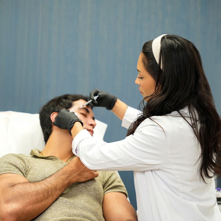 man receiving Dysport injection in Tampa