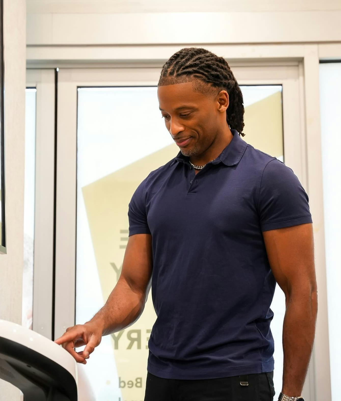 Man working with a machine