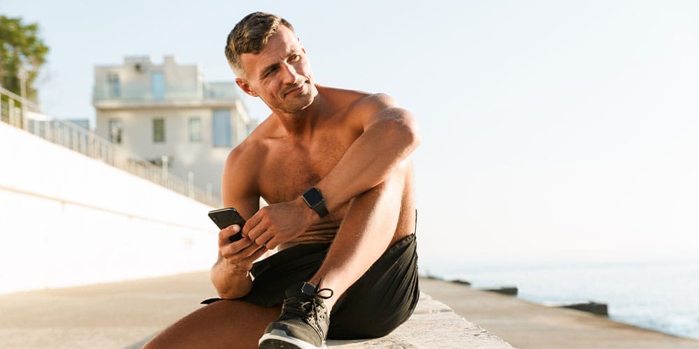 man working out outside after starting testosterone replacement thearpy