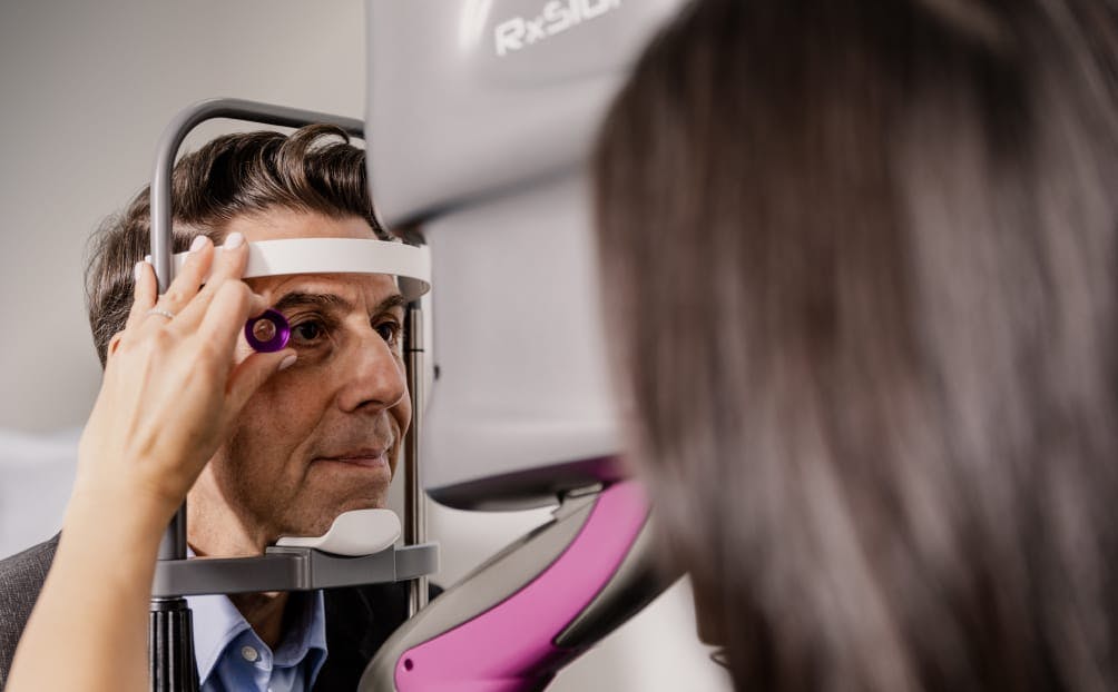 A patient getting an exam