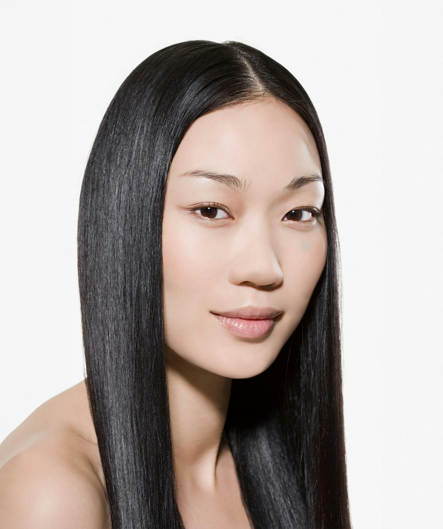 woman with long black hair