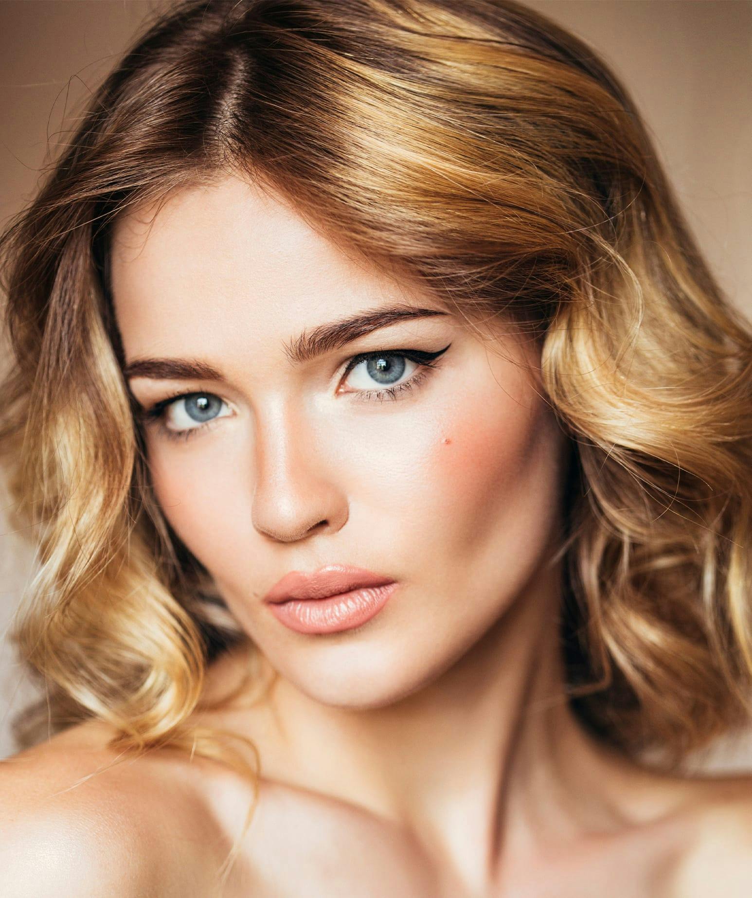 woman with golden blonde hair