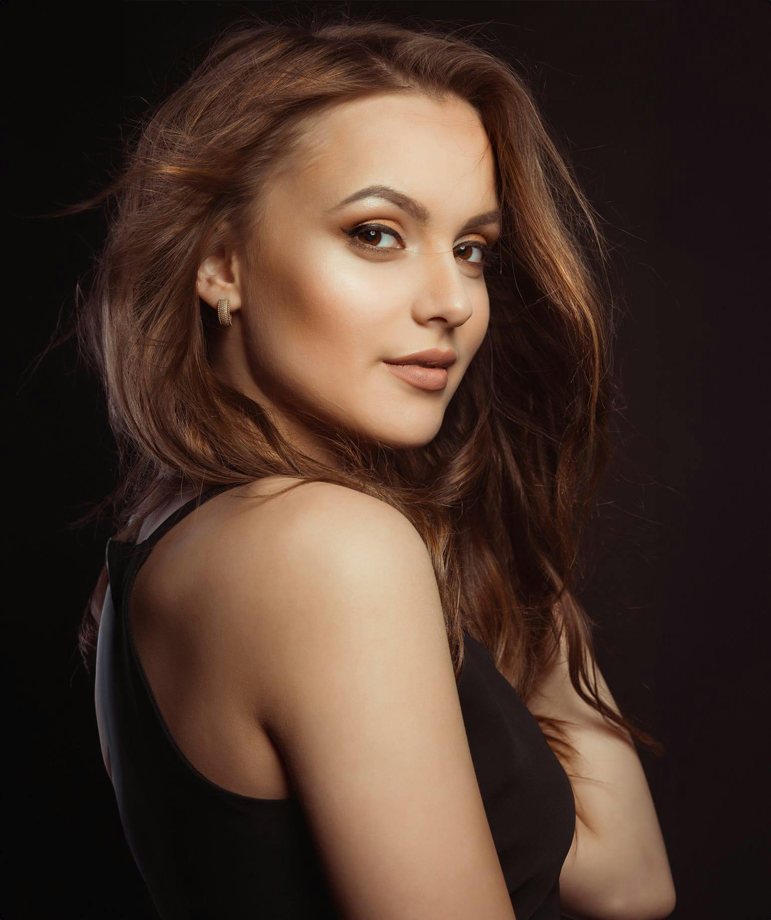 woman looking over her shoulder