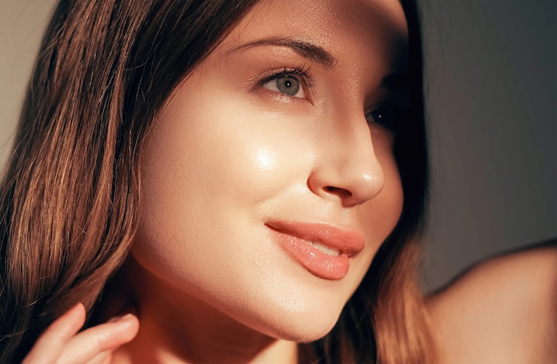 sun shining on a woman's face