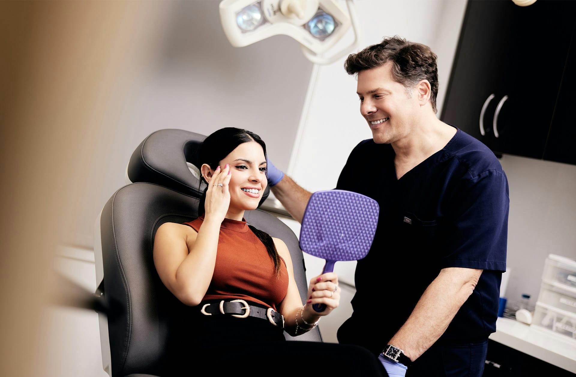 doctor showing patient her results