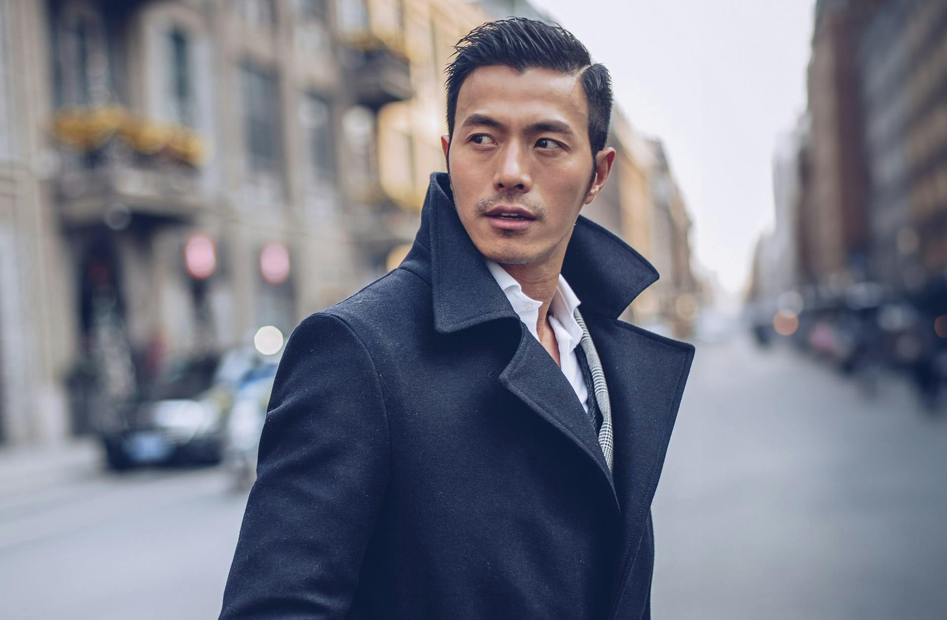 man standing in the street