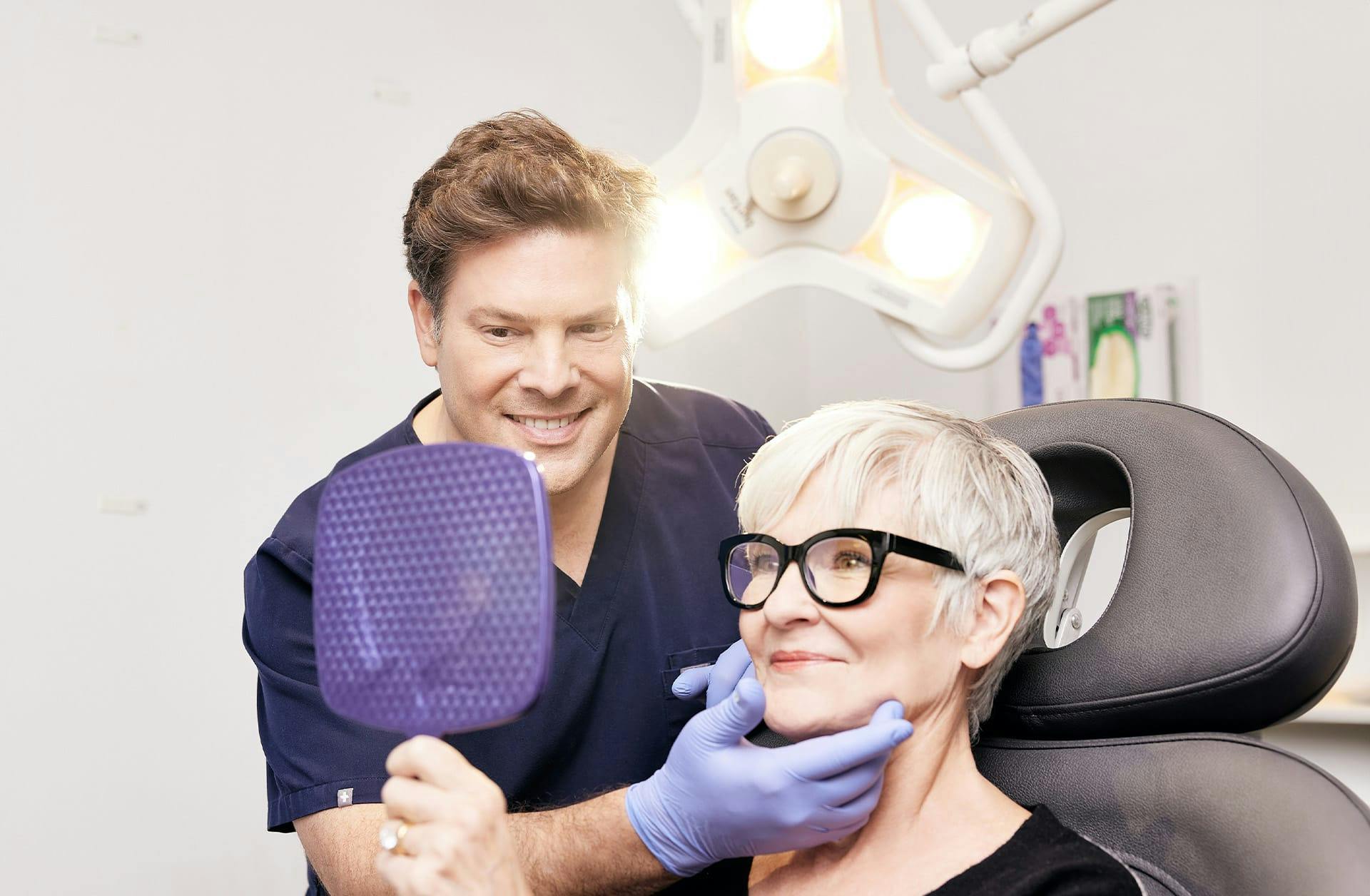 doctor showing patient her results