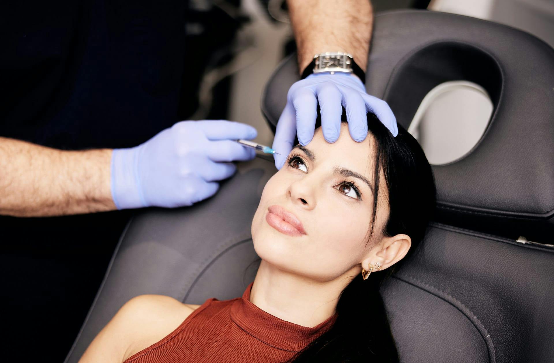 woman receiving an injectable
