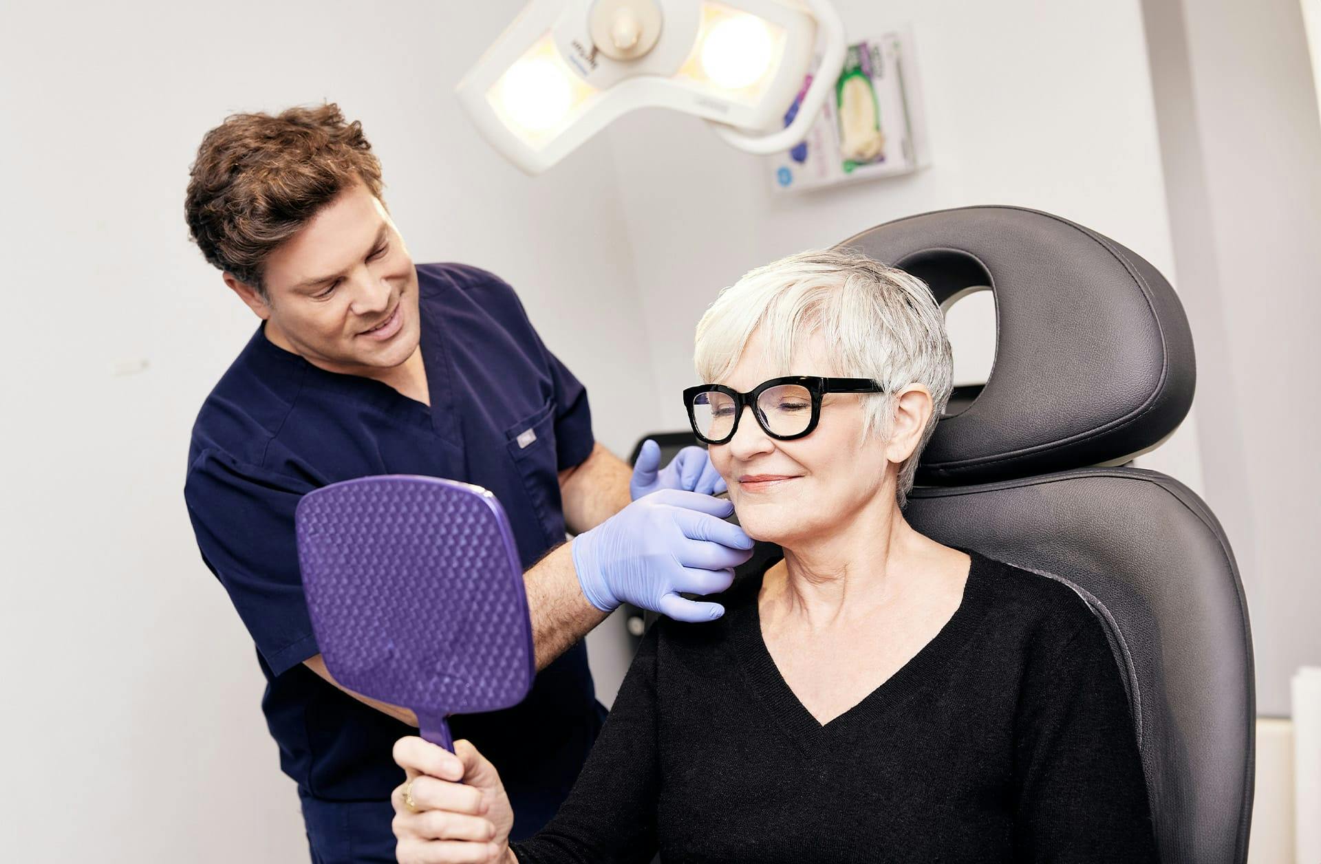 doctor showing patient her results