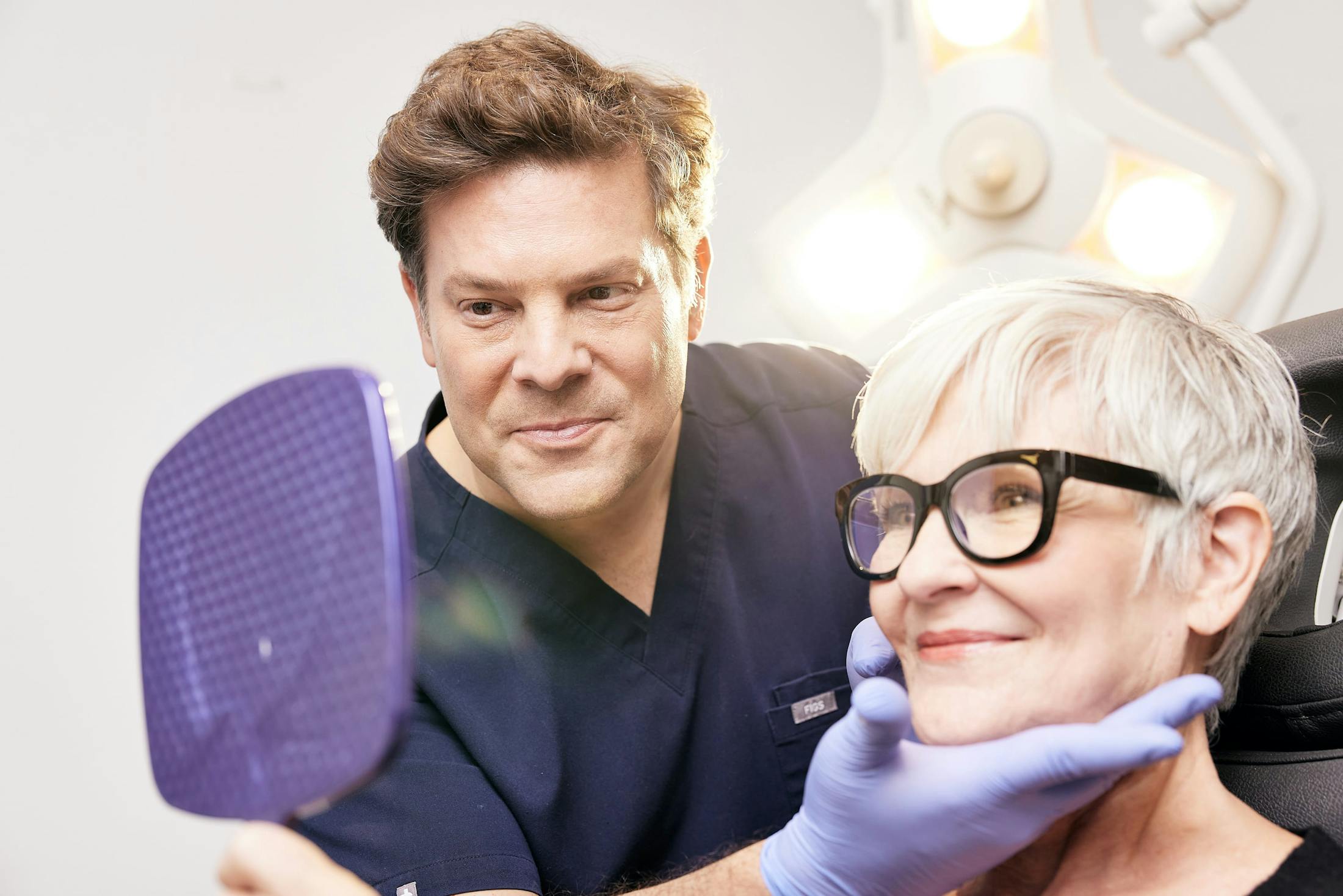 Dr. Westreich with a female patient
