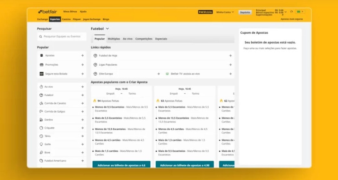 Análise da casa de apostas Betfair