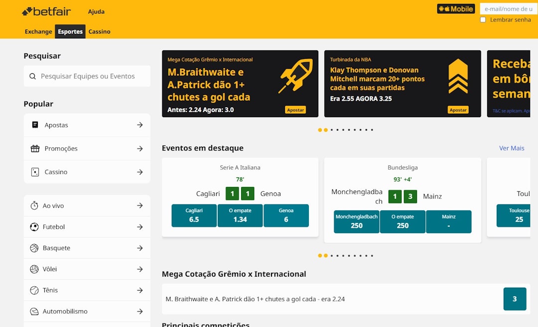 Análise da casa de apostas Betfair