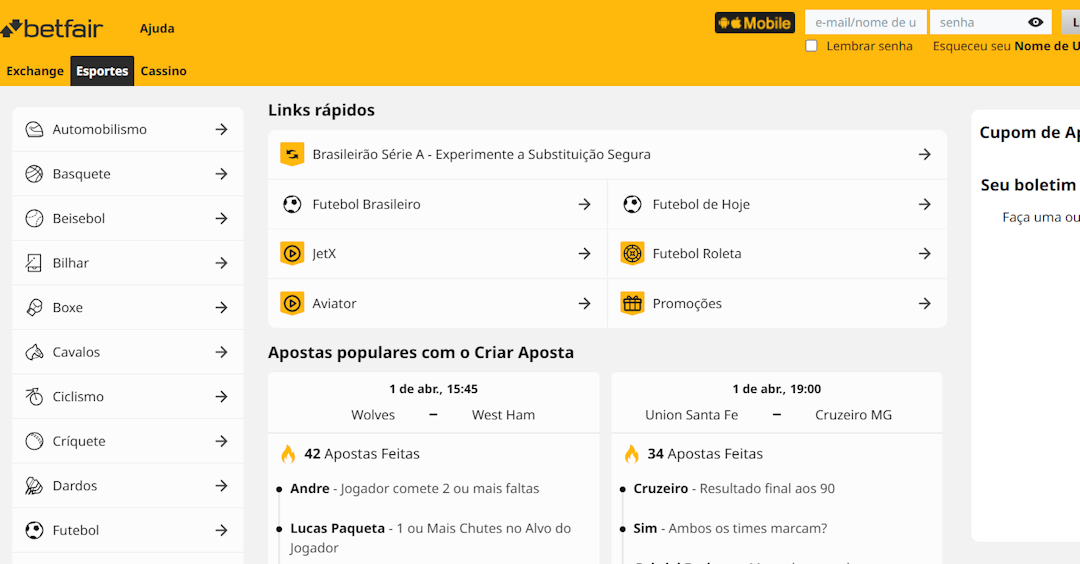 Site da Betfair