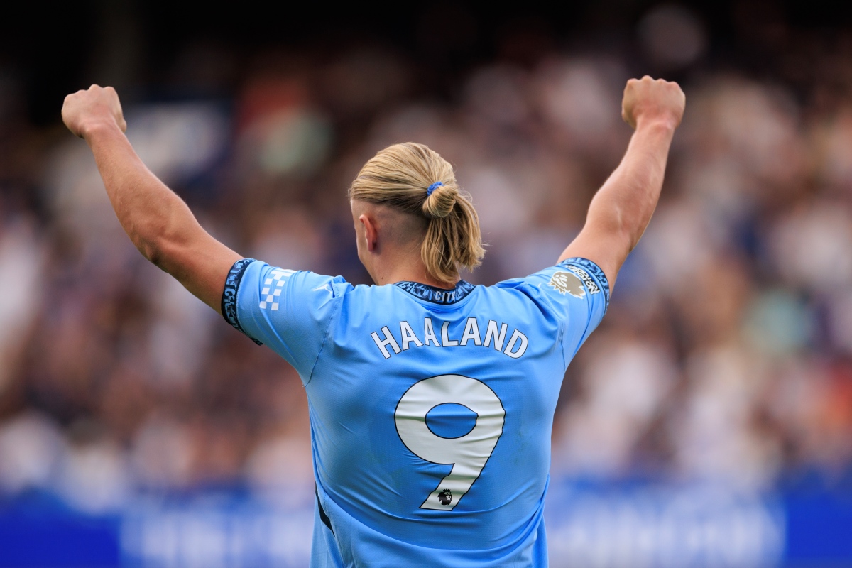 Haaland celebrando gol do Manchester City