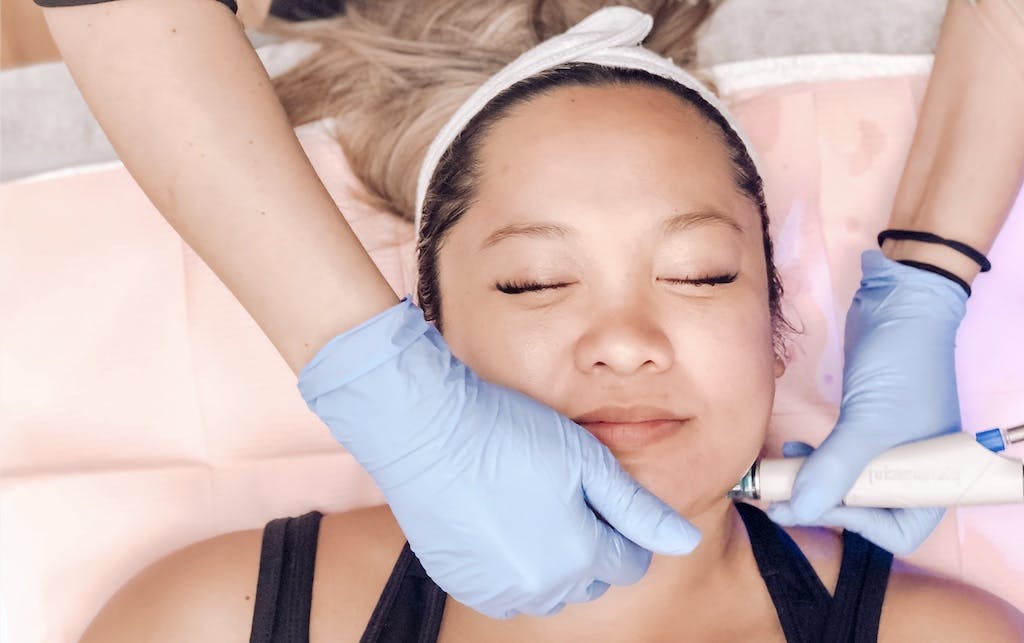 woman getting a facial
