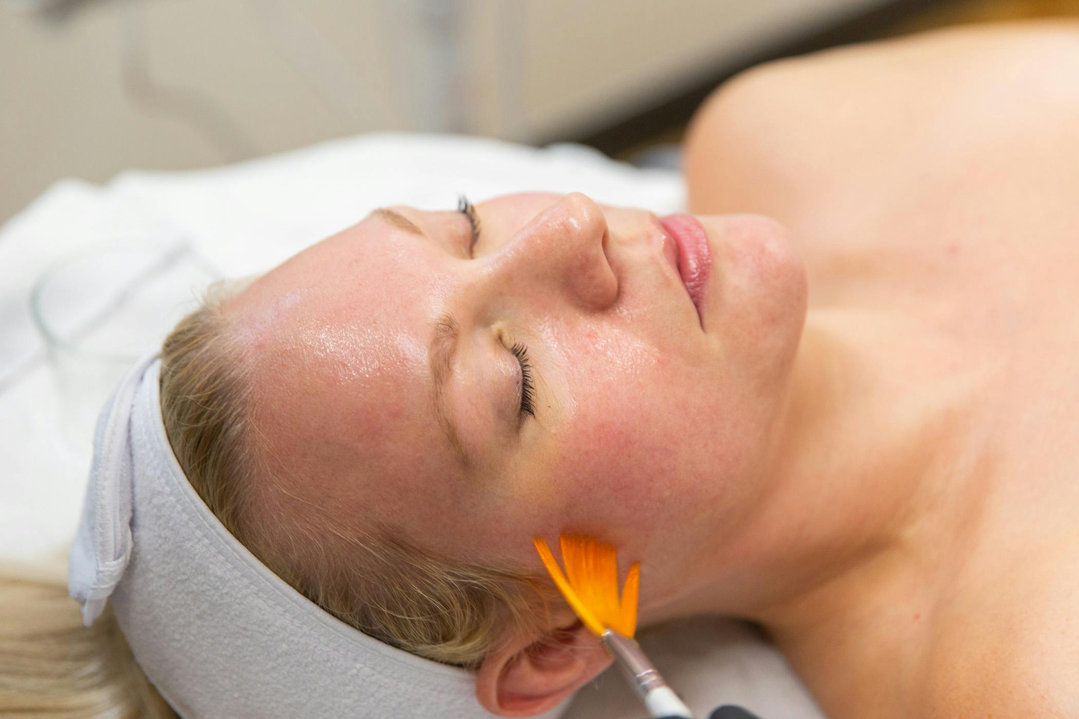 woman getting a facial