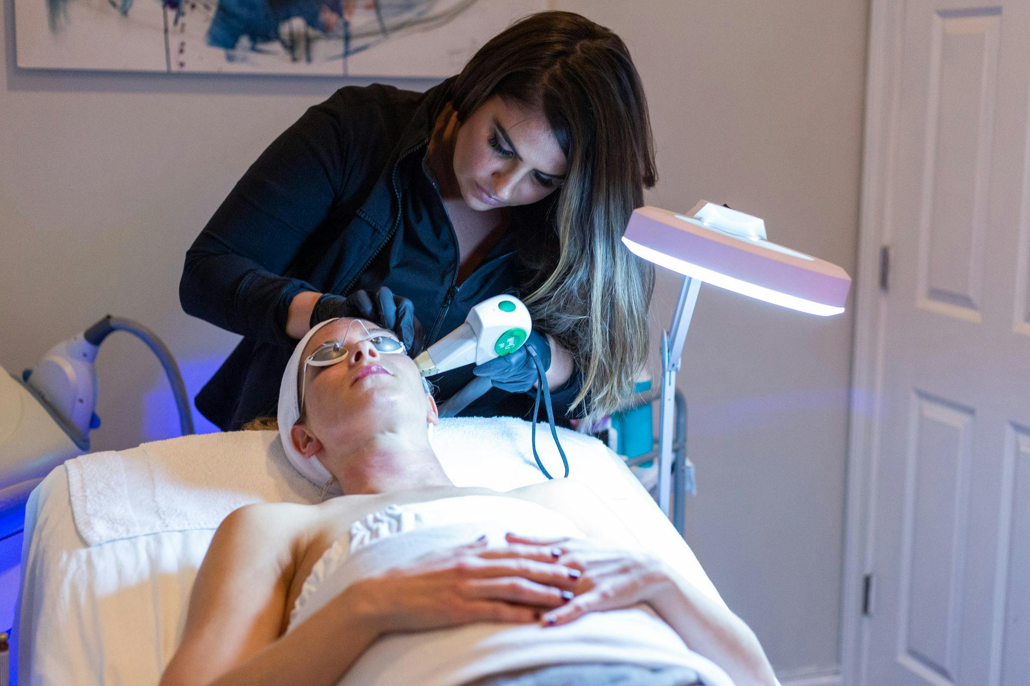 patient getting a nonsurgical face treatment