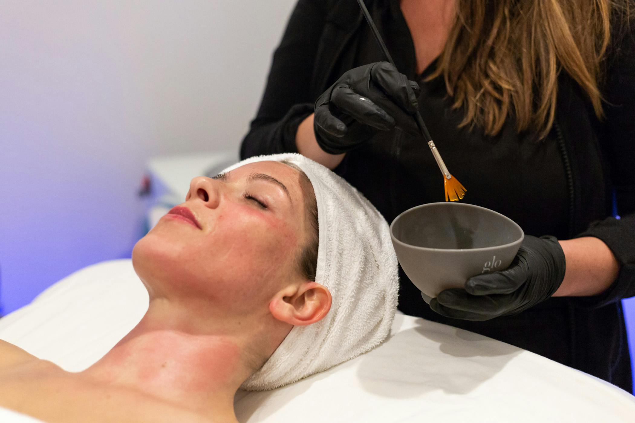 woman getting a facial