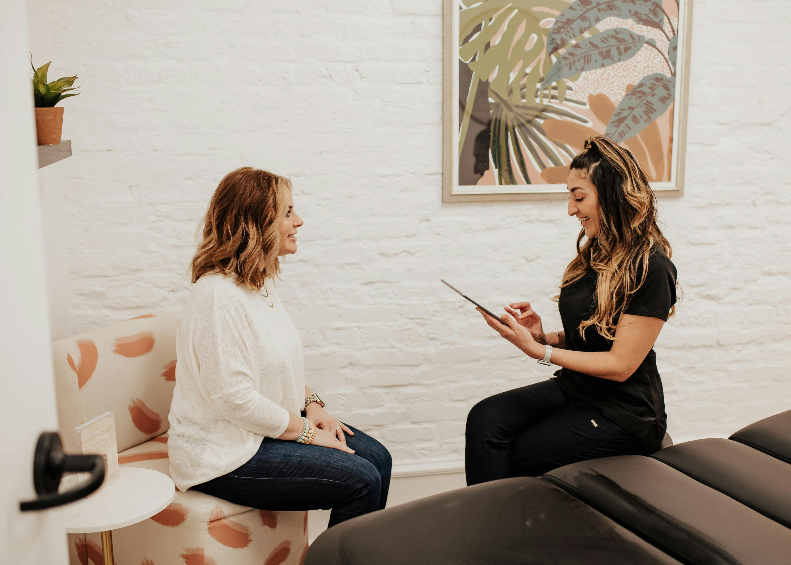nurse and patient speaking