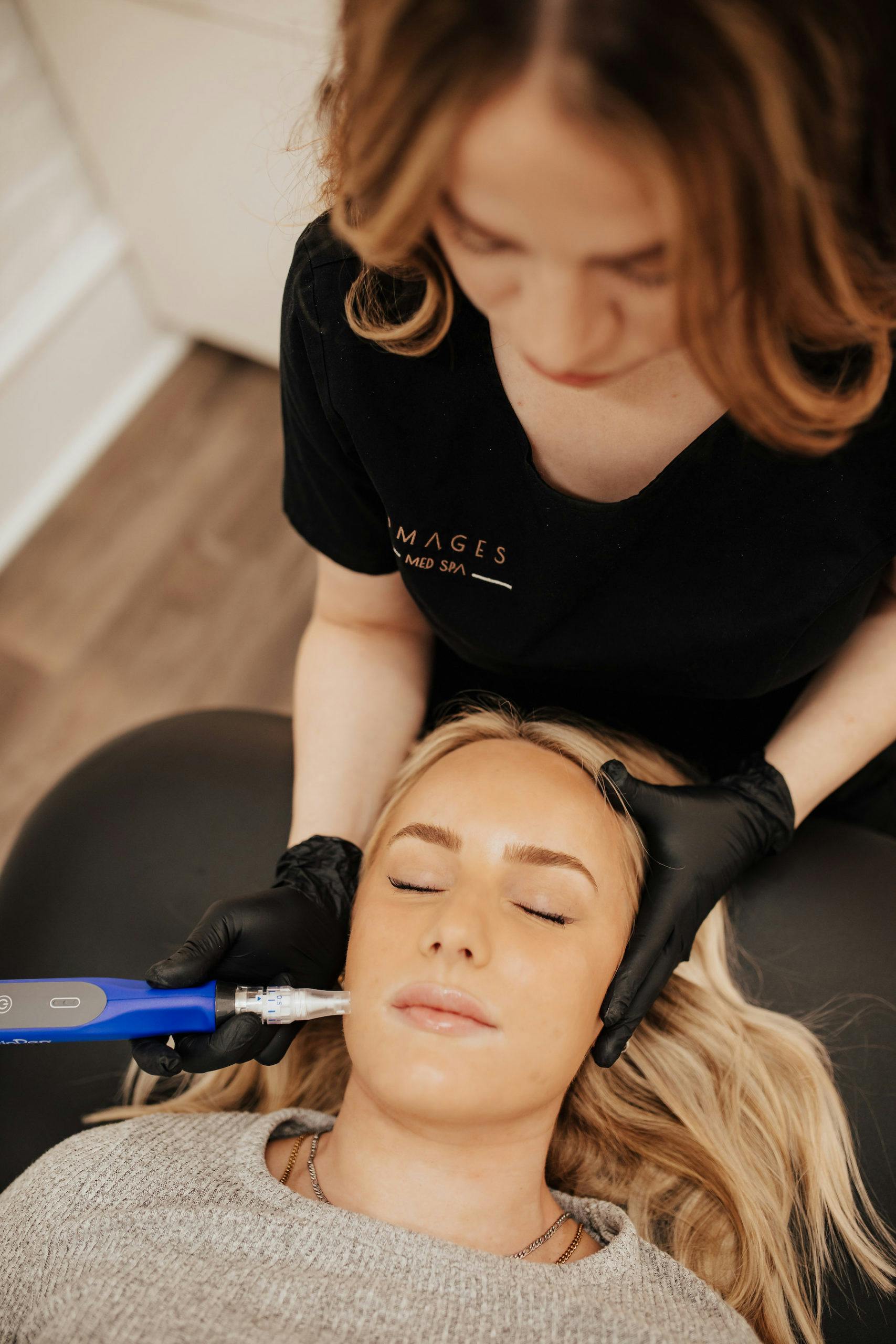 woman getting a facial