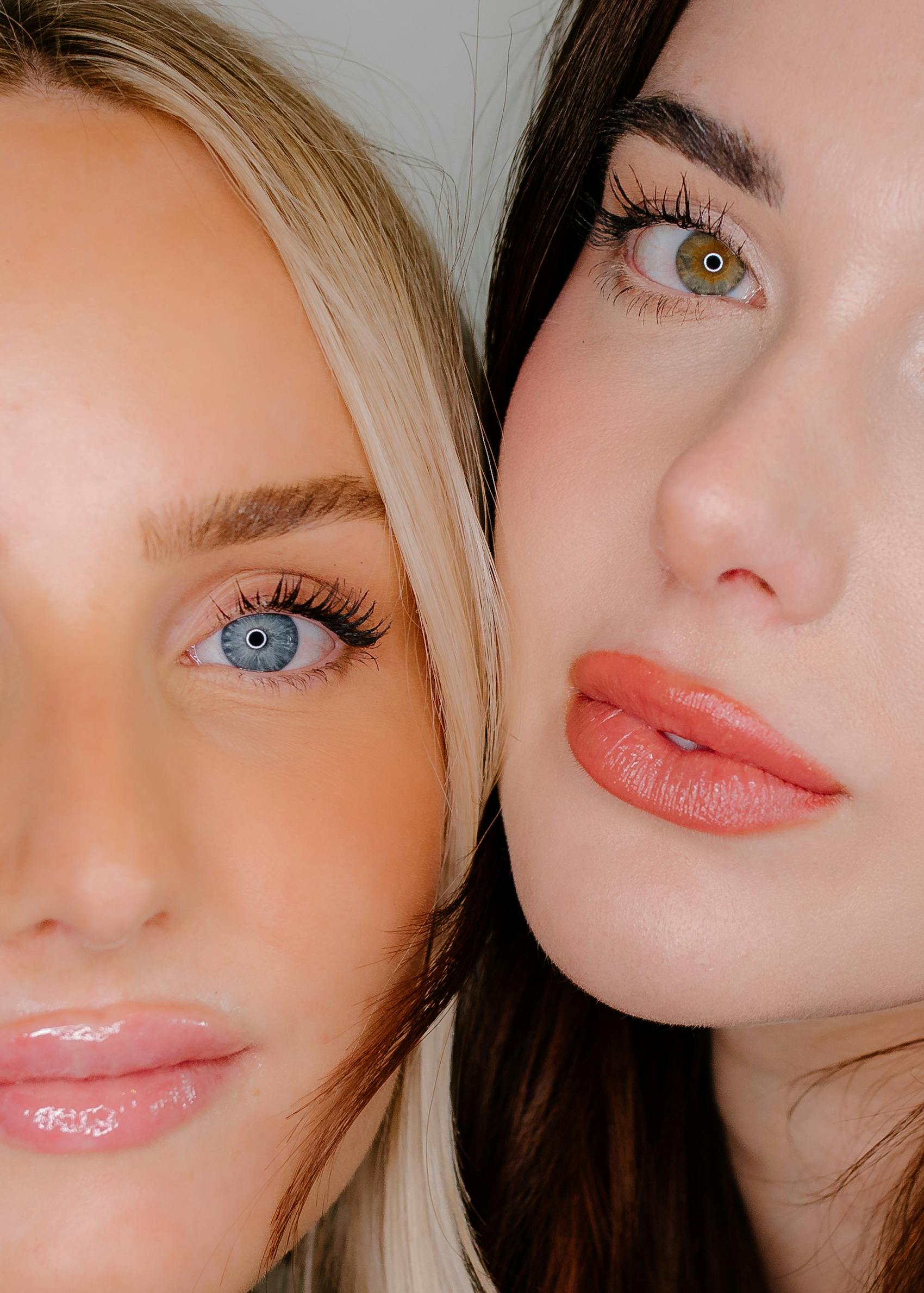 two women's faces side by side
