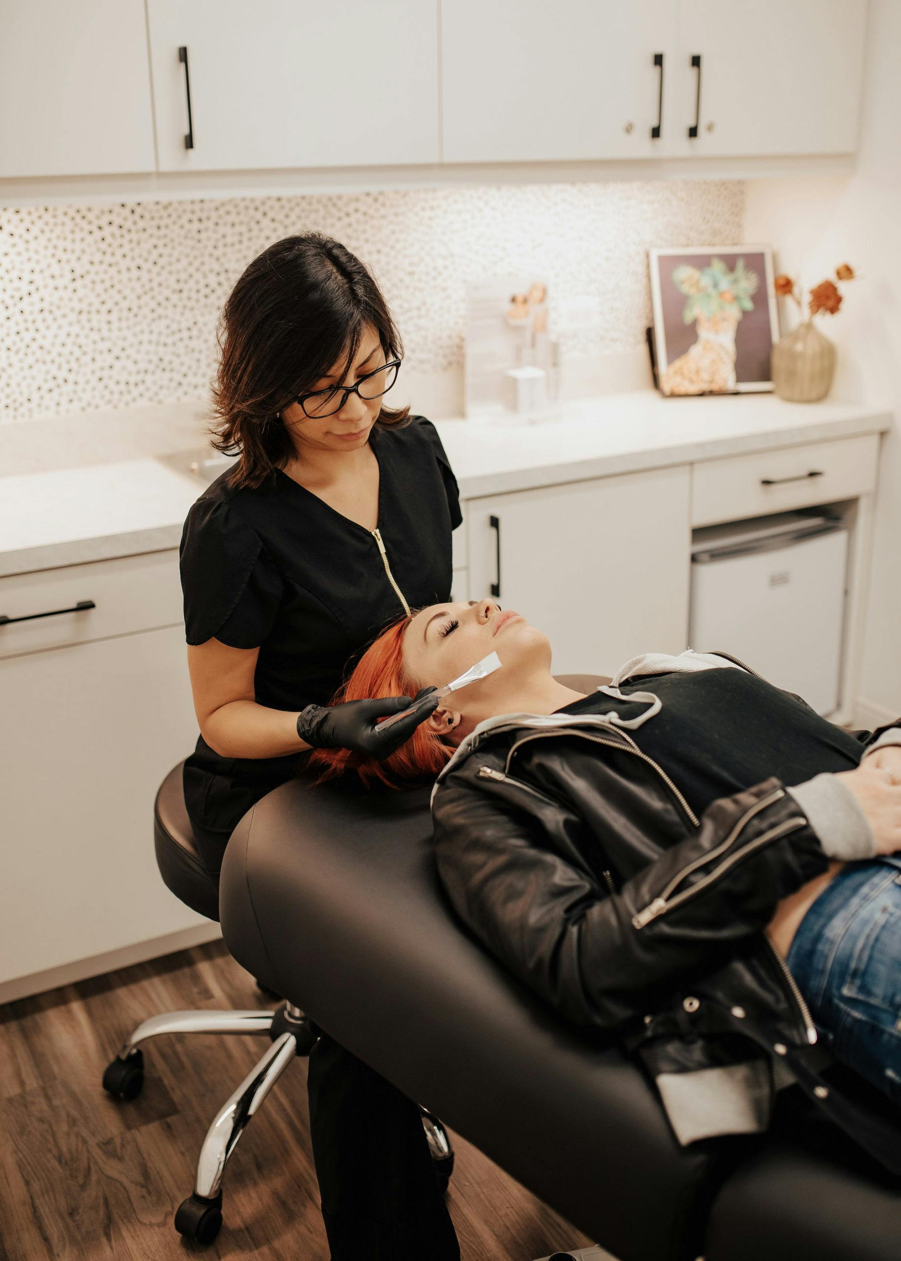 woman getting a facial