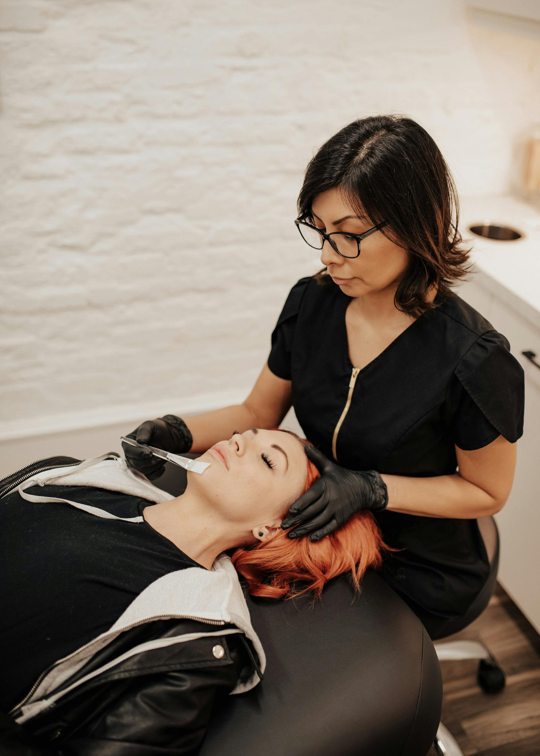 woman getting a facial