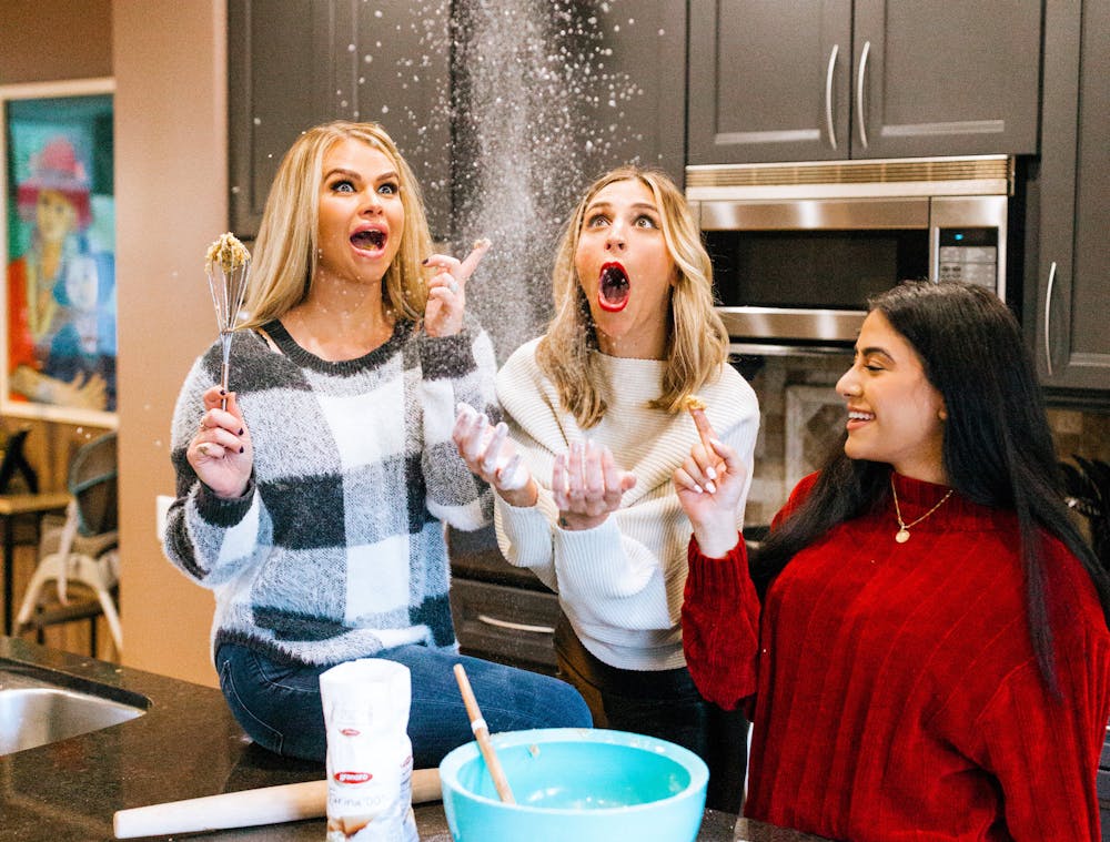woman having fun in a kitchen