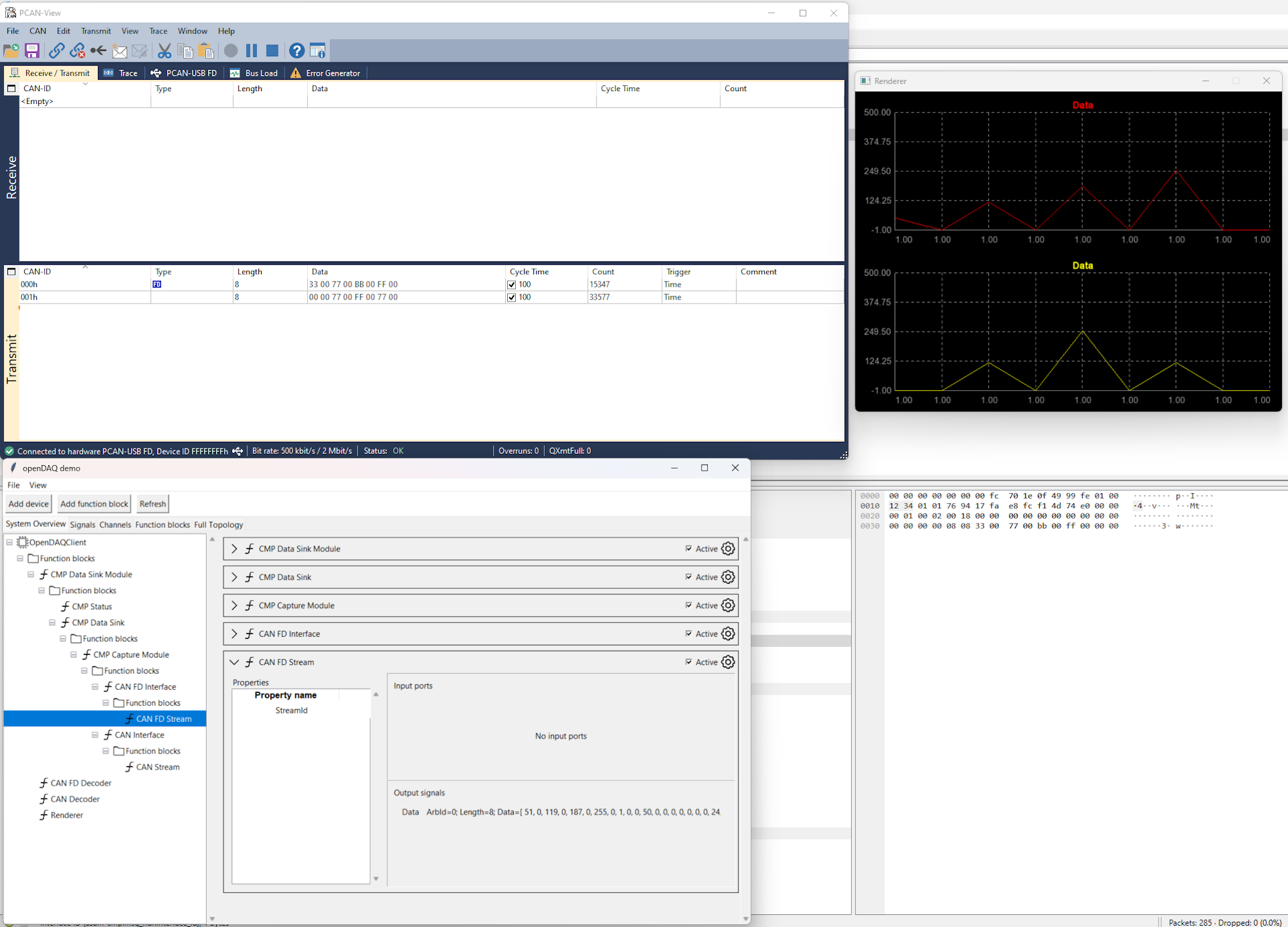 openDAQ ASAM configuration screen