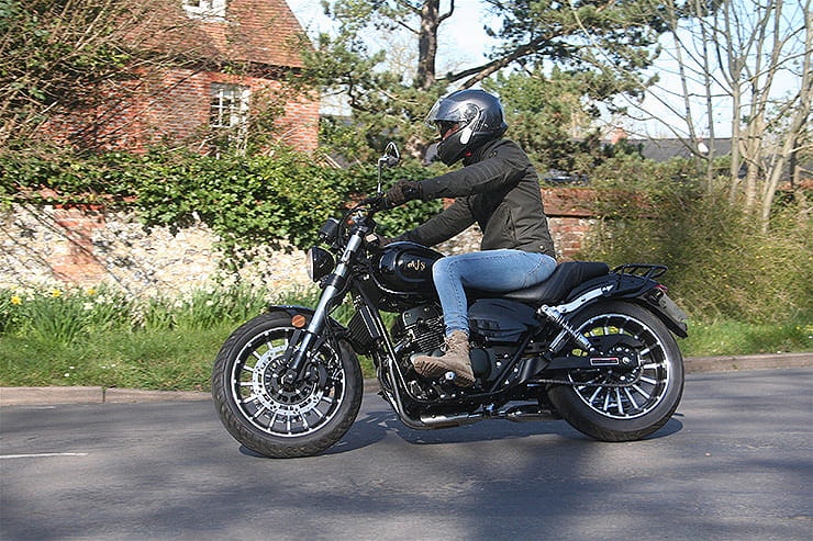 A 125cc cruiser from AJS – surely a contradiction in terms. Full of chrome and big slash cut pipes for under £3k
