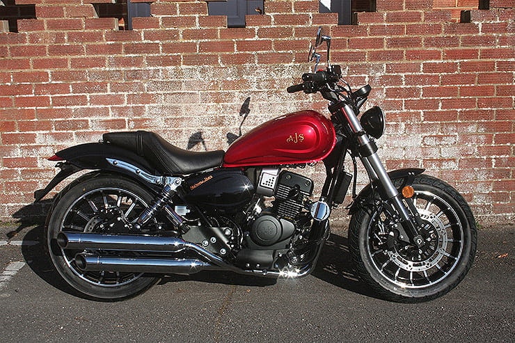 A 125cc cruiser from AJS – surely a contradiction in terms. Full of chrome and big slash cut pipes for under £3k