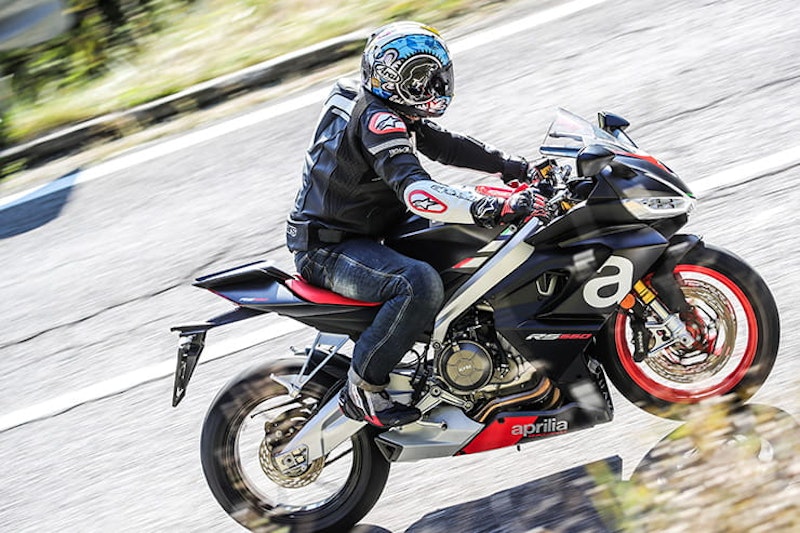 Aprilia have arguably created a new segment with this light, 100bhp, parallel-twin RS600, creating an affordable, usable sports bike (with a plethora of rider aids) for the road.