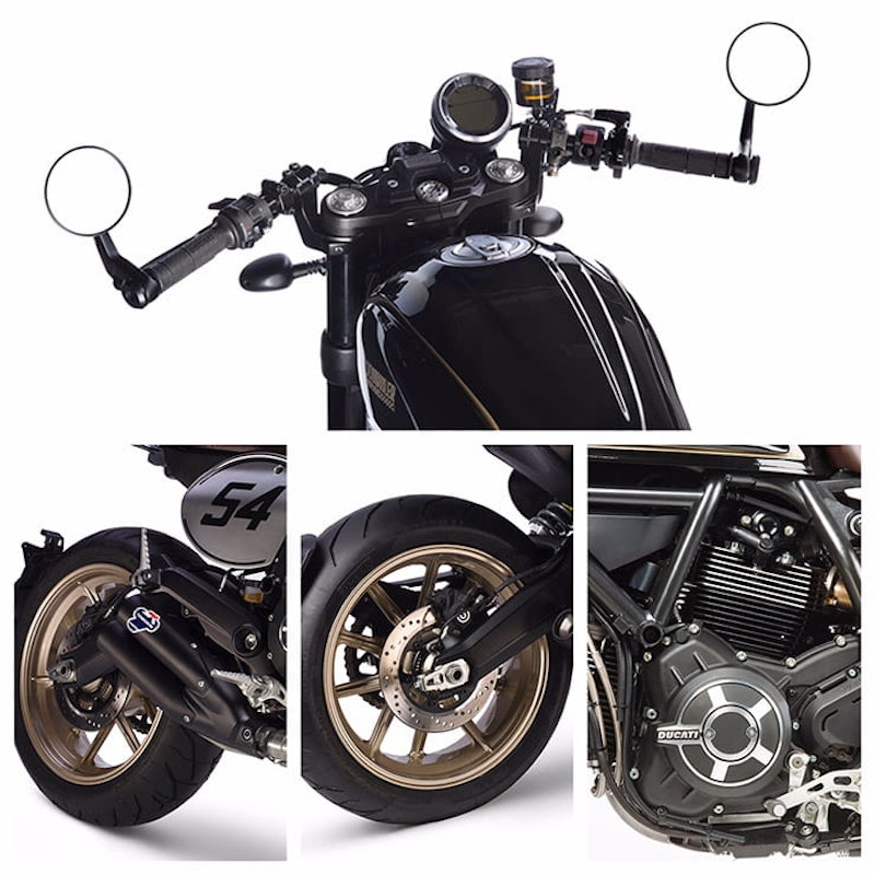 Close up detail of the newest Ducati Scrambler