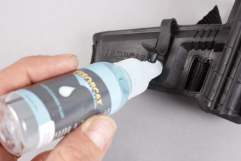 Visorcat motorcycle visor cleaning system