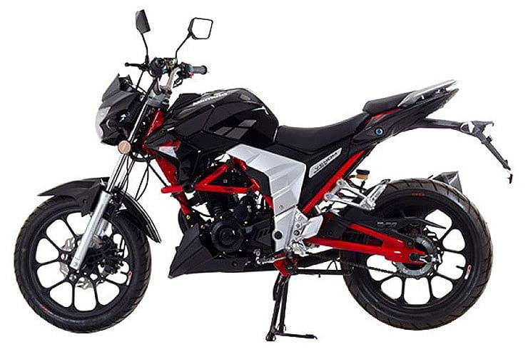 The Chinese 125cc learner bike with built-in sound system rideable on an A1 licence that’s cheap to run. Just £1800.