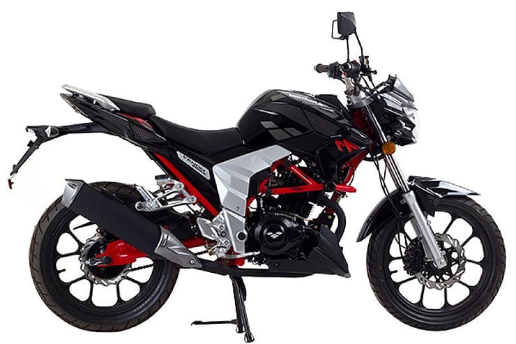 The Chinese 125cc learner bike with built-in sound system rideable on an A1 licence that’s cheap to run. Just £1800.