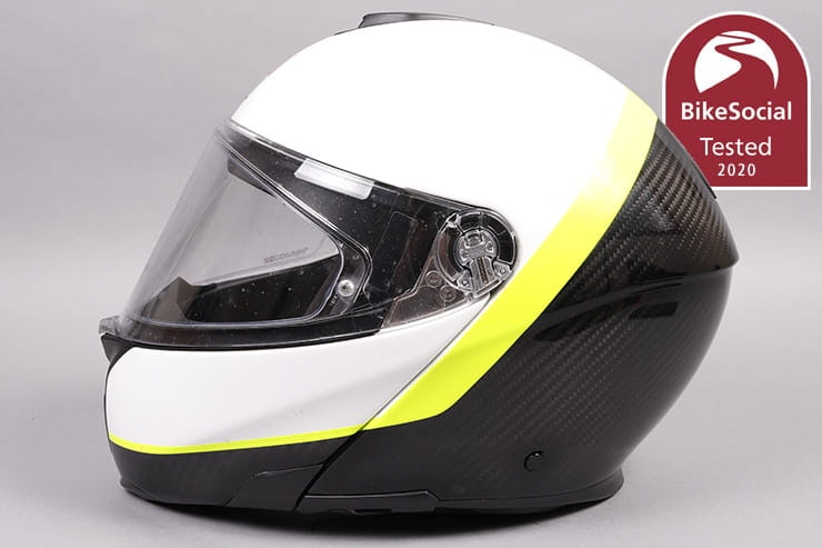 Tested: AGV Sport Modular flip-front helmet review. Can it beat the Shoei Neotec II and the Schuberth C4 Pro as the best flip-up lid?