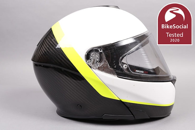 Tested: AGV Sport Modular flip-front helmet review. Can it beat the Shoei Neotec II and the Schuberth C4 Pro as the best flip-up lid?