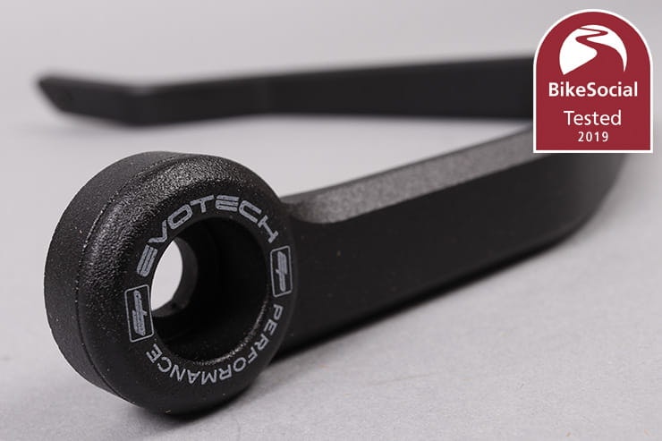 Full review of the Evotech-Performance Hand Guard Protectors; beyond adding strength, they also add weight, reducing bar vibration on the BMW S1000XR…
