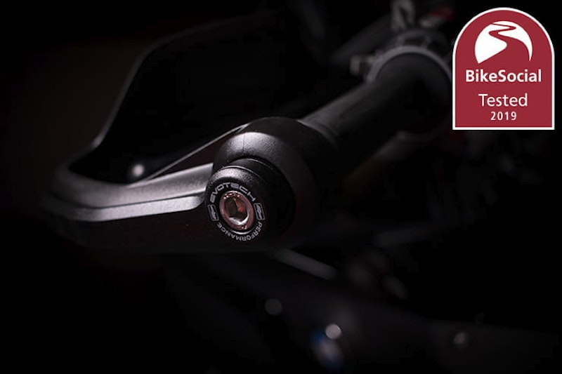 Full review of the Evotech-Performance Hand Guard Protectors; beyond adding strength, they also add weight, reducing bar vibration on the BMW S1000XR…