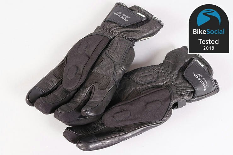 Richa Blaze Short Summer Motorcycle Gloves – Black Leather – Sizes S-XXL