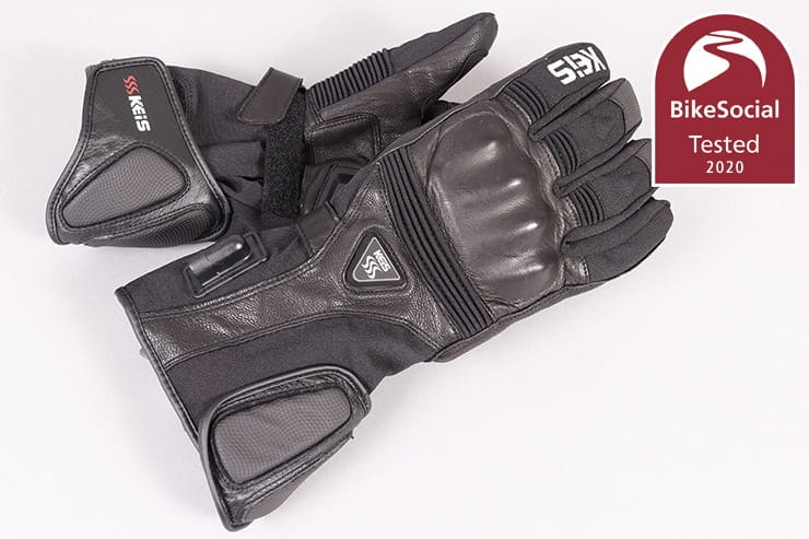 Waterproof, heated, armoured gloves powered from the bike battery or their own portable units