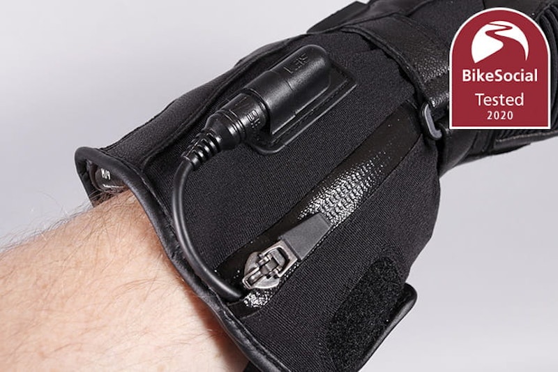 Waterproof, heated, armoured gloves powered from the bike battery or their own portable units