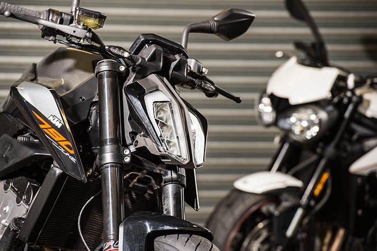 KTM 790 Duke vs Triumph Street Triple R road test review