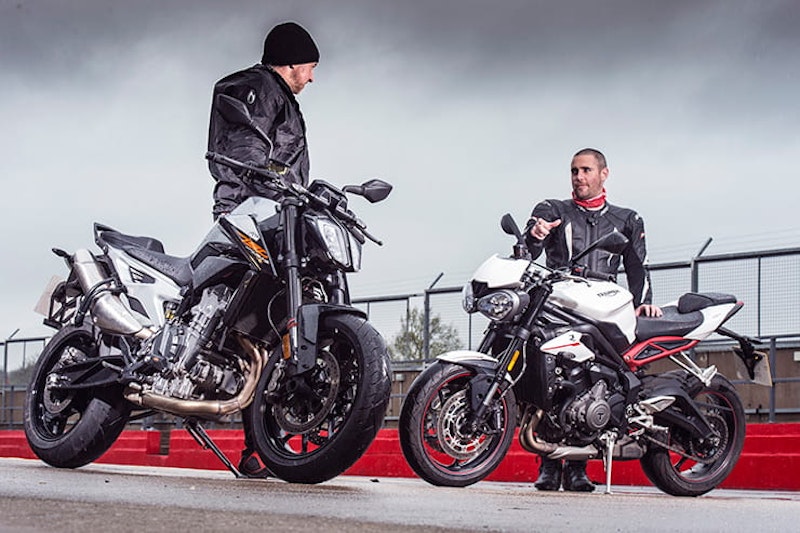 KTM 790 Duke vs Triumph Street Triple R road test review
