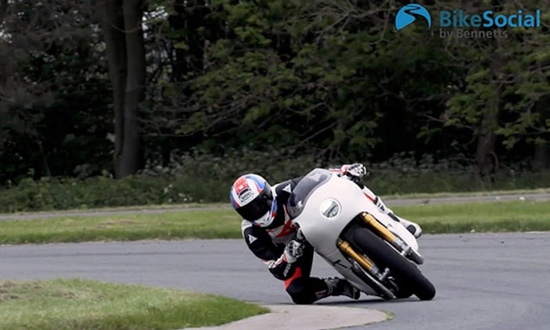 Royal Enfield test rider Curtis Wright at Bruntingthorpe