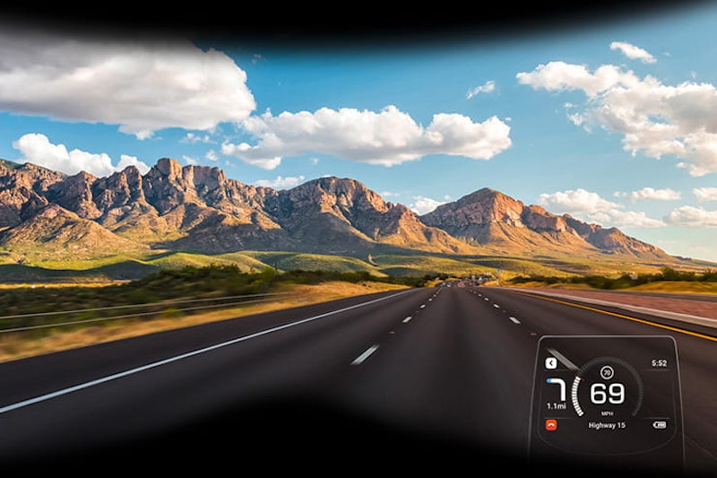 this is what the NuViz head up display looks like