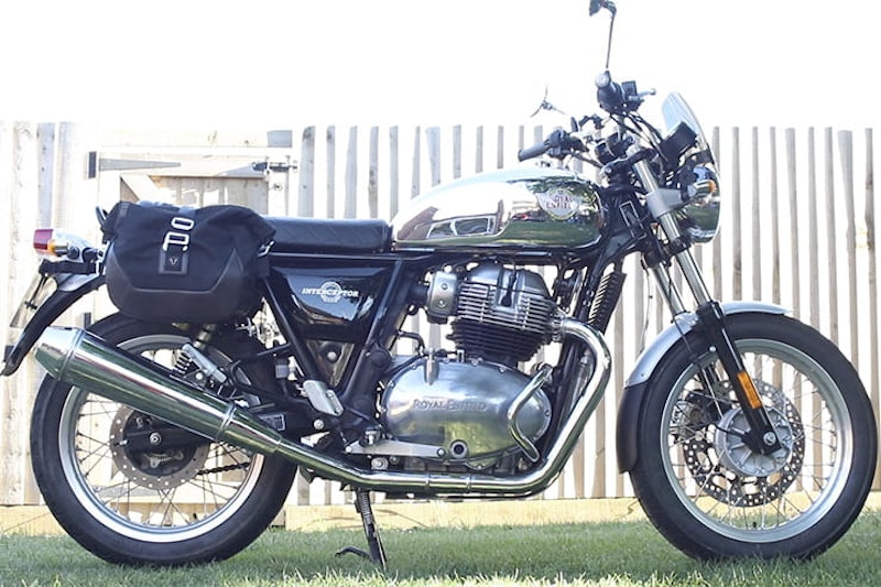 The SW Motech luggage is making the Interceptor that little more practical…